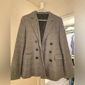 &other stories wool checked blazer size 4